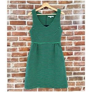 Boden Striped Sheath Dress, Green and Navy Stripes, Size US 6 Petite